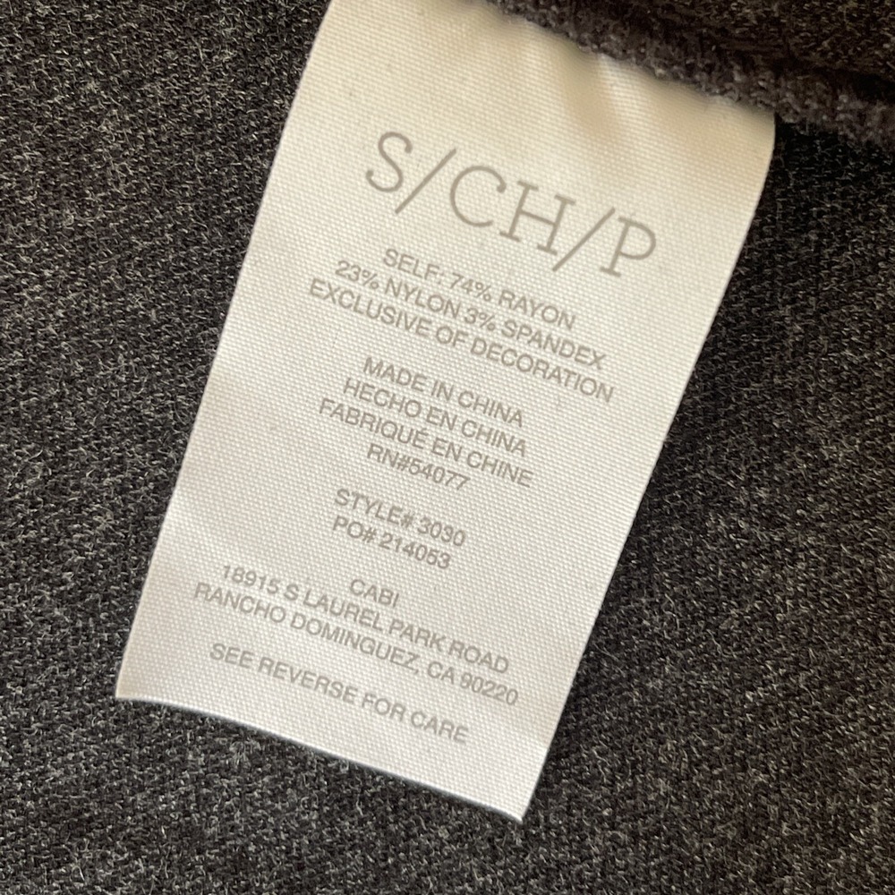 CABI Size S Crew Blazer Ponte Knit Charcoal Button Up Blazer Jacket Trim #3030 - Picture 8 of 10